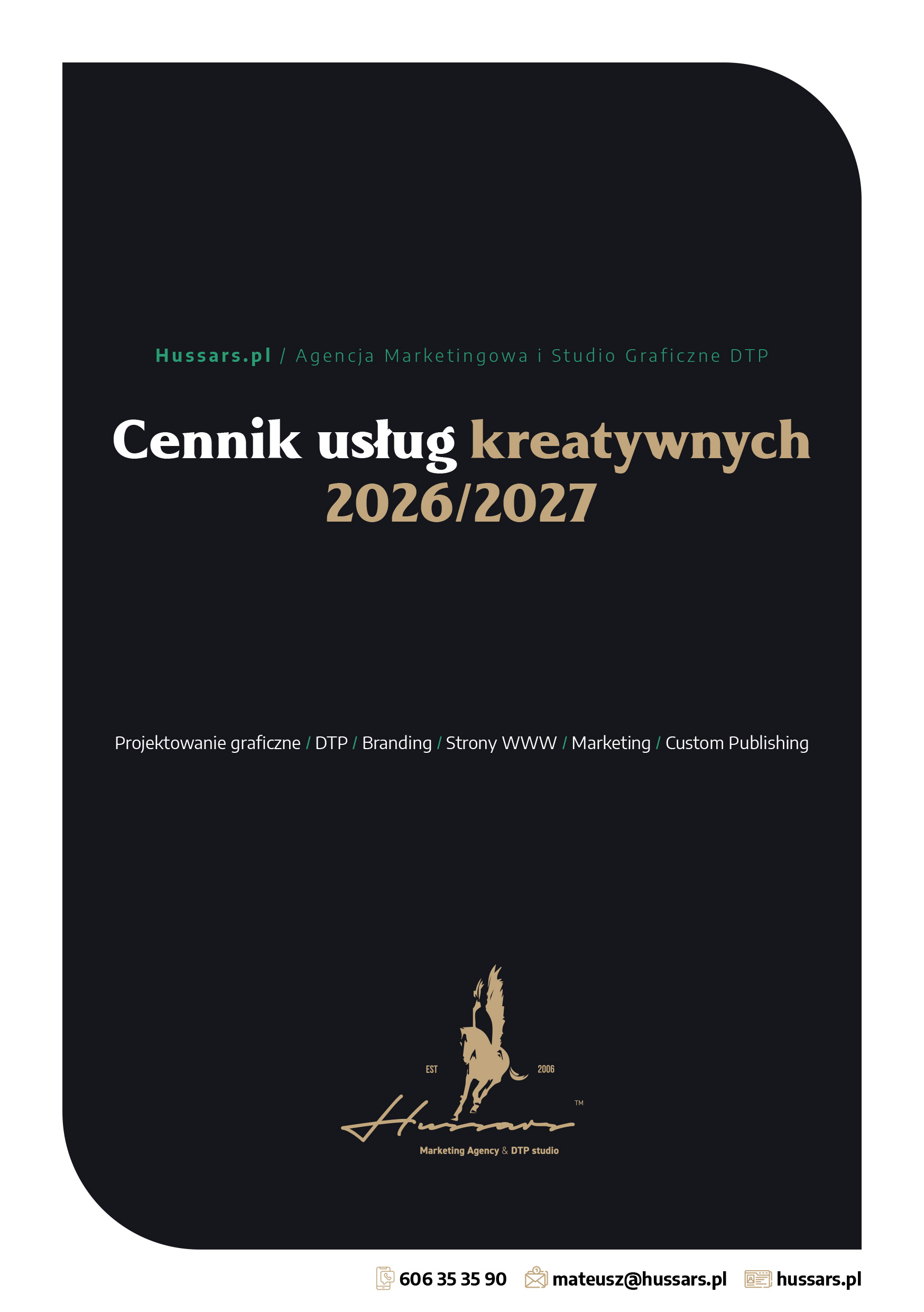 Cennik usług kreatywnych Hussars.pl